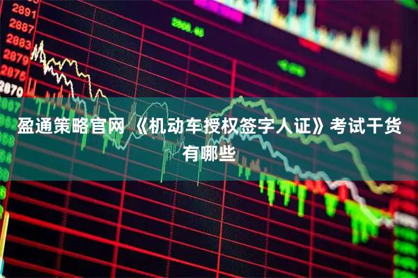 盈通策略官网 《机动车授权签字人证》考试干货有哪些