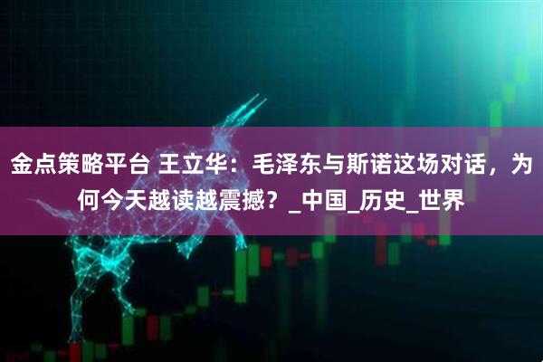 金点策略平台 王立华：毛泽东与斯诺这场对话，为何今天越读越震撼？_中国_历史_世界
