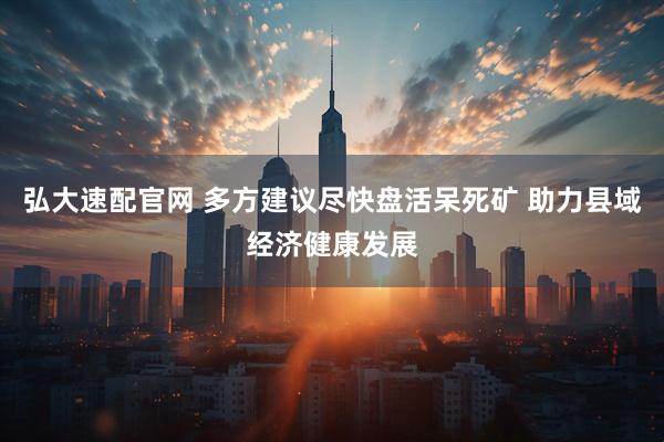 弘大速配官网 多方建议尽快盘活呆死矿 助力县域经济健康发展
