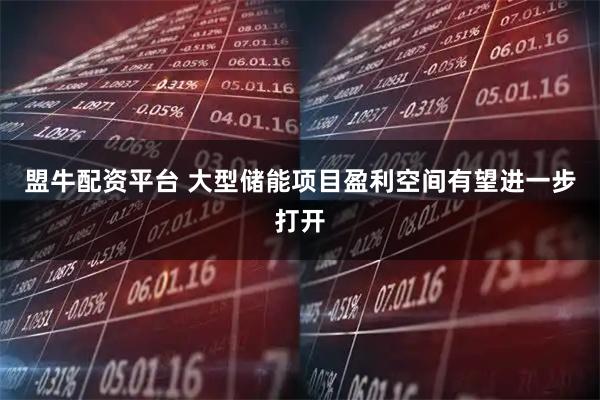 盟牛配资平台 大型储能项目盈利空间有望进一步打开